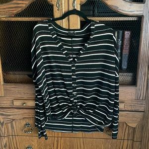 Stripped Sweater with tie front size medium